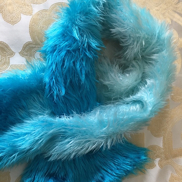 Bright Blue Ombre Soft & Fuzzy Multi-Way Scarf - Picture 2 of 5
